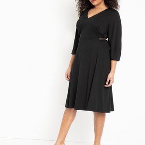 Women Eloquii Buckle Waist Dress Black Size 18